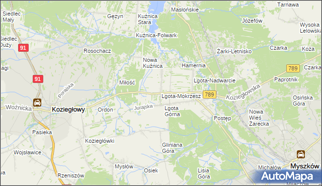 mapa Lgota-Mokrzesz, Lgota-Mokrzesz na mapie Targeo