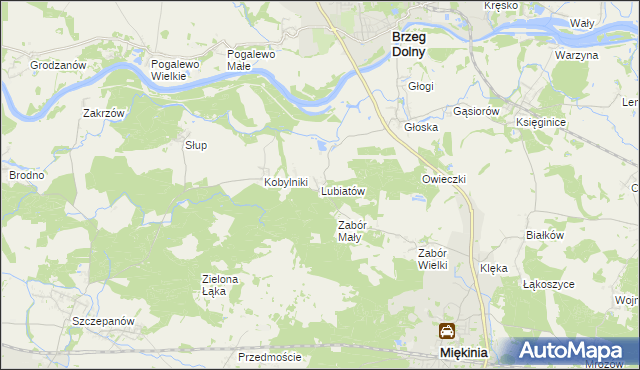 mapa Lubiatów gmina Miękinia, Lubiatów gmina Miękinia na mapie Targeo