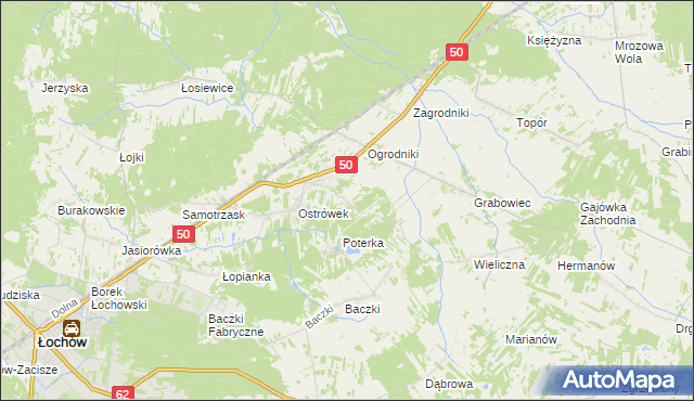 mapa Majdan gmina Łochów, Majdan gmina Łochów na mapie Targeo