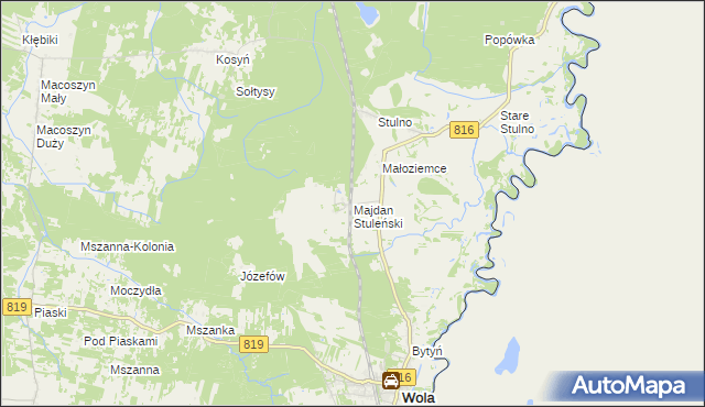 mapa Majdan Stuleński, Majdan Stuleński na mapie Targeo