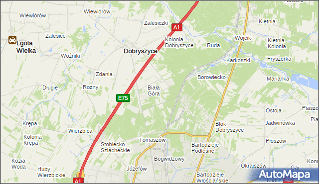 mapa Malutkie, Malutkie na mapie Targeo