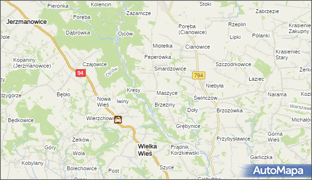 mapa Maszyce, Maszyce na mapie Targeo
