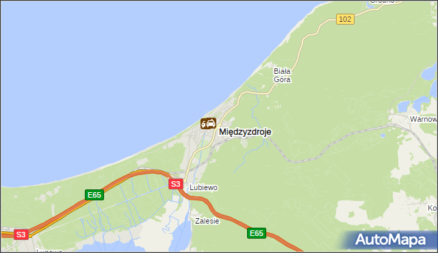 mapa Międzyzdroje, Międzyzdroje na mapie Targeo