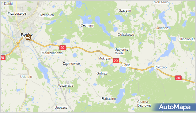 mapa Mokrzyn, Mokrzyn na mapie Targeo