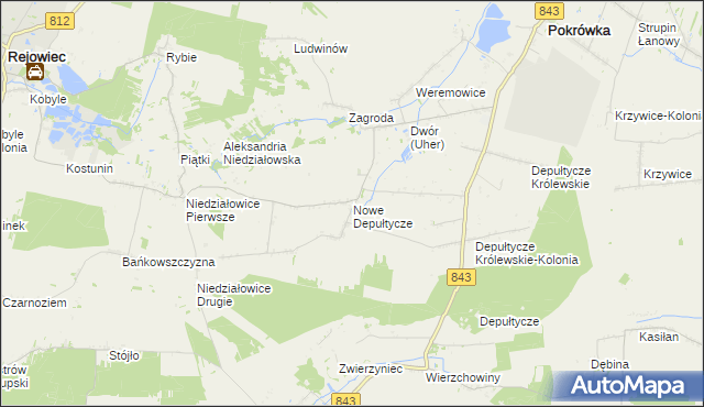mapa Nowe Depułtycze, Nowe Depułtycze na mapie Targeo