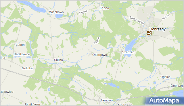 mapa Odargowo gmina Dobrzany, Odargowo gmina Dobrzany na mapie Targeo