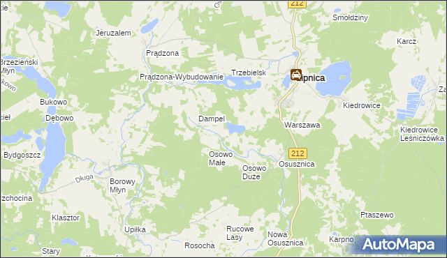 mapa Osówek gmina Lipnica, Osówek gmina Lipnica na mapie Targeo