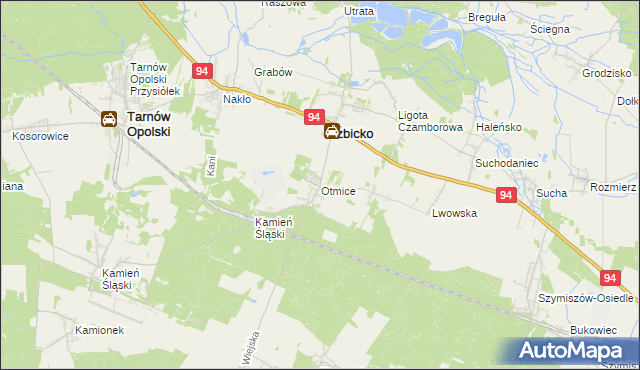 mapa Otmice, Otmice na mapie Targeo