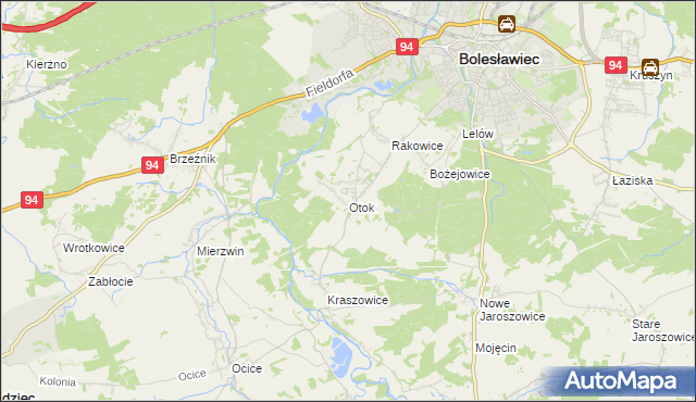 mapa Otok gmina Bolesławiec, Otok gmina Bolesławiec na mapie Targeo