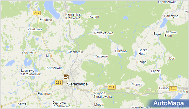 mapa Paczewo, Paczewo na mapie Targeo