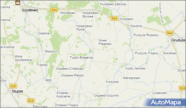 mapa Piegłowo-Wieś, Piegłowo-Wieś na mapie Targeo