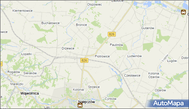 mapa Piotrowice gmina Nałęczów, Piotrowice gmina Nałęczów na mapie Targeo
