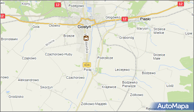 mapa Podrzecze gmina Piaski, Podrzecze gmina Piaski na mapie Targeo