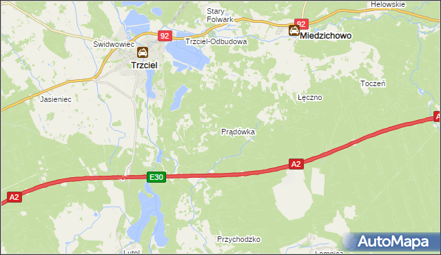 mapa Prądówka, Prądówka na mapie Targeo