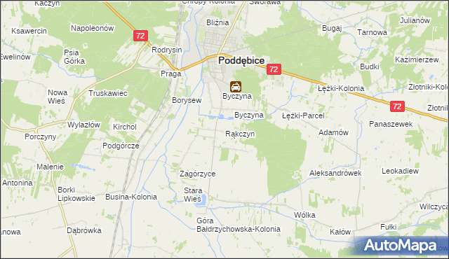 mapa Rąkczyn, Rąkczyn na mapie Targeo