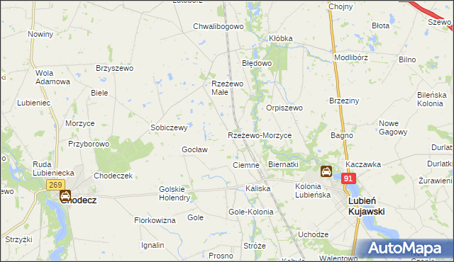 mapa Rzeżewo-Morzyce, Rzeżewo-Morzyce na mapie Targeo
