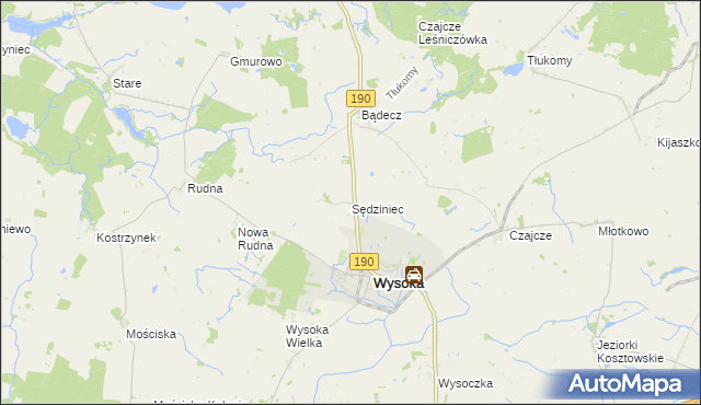mapa Sędziniec, Sędziniec na mapie Targeo