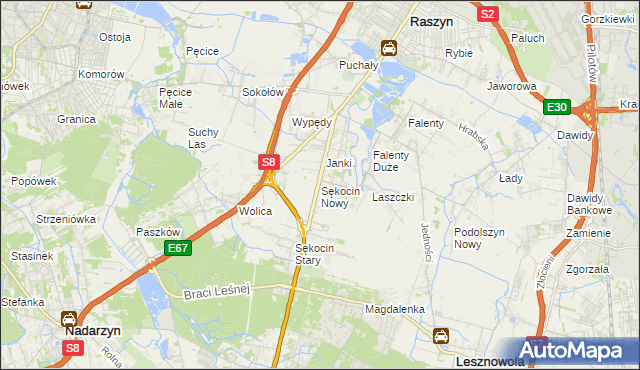mapa Sękocin Nowy, Sękocin Nowy na mapie Targeo