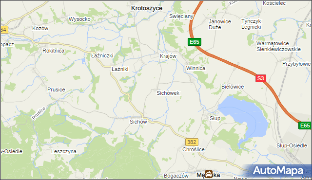 mapa Sichówek, Sichówek na mapie Targeo