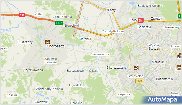 mapa Sienkiewicze, Sienkiewicze na mapie Targeo