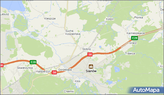 mapa Skibno, Skibno na mapie Targeo