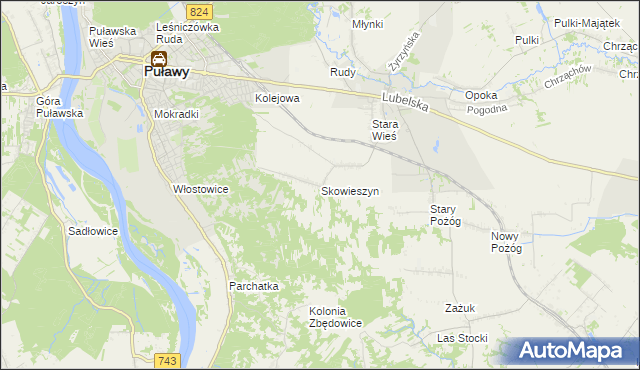 mapa Skowieszyn, Skowieszyn na mapie Targeo