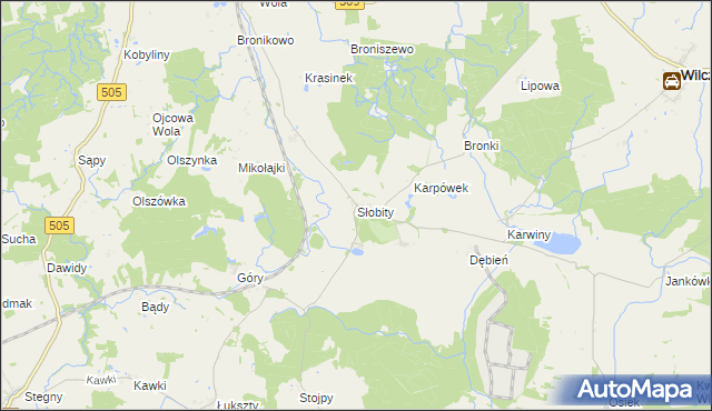 mapa Słobity, Słobity na mapie Targeo