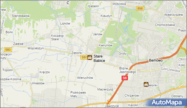 mapa Stare Babice, Stare Babice na mapie Targeo