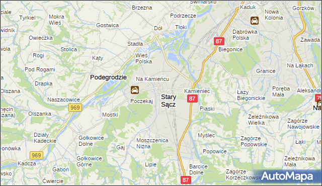 mapa Stary Sącz, Stary Sącz na mapie Targeo