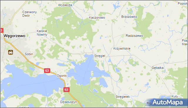 mapa Stręgiel, Stręgiel na mapie Targeo