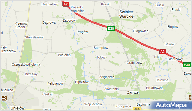 mapa Tolów, Tolów na mapie Targeo