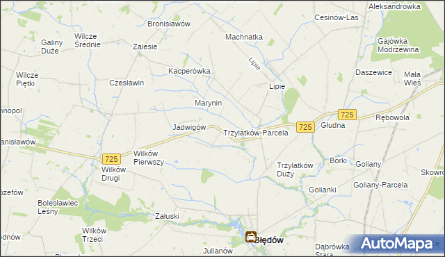 mapa Trzylatków-Parcela, Trzylatków-Parcela na mapie Targeo