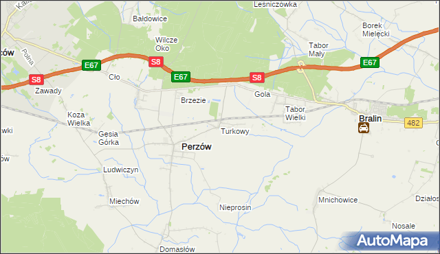 mapa Turkowy, Turkowy na mapie Targeo