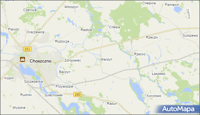 mapa Wardyń, Wardyń na mapie Targeo