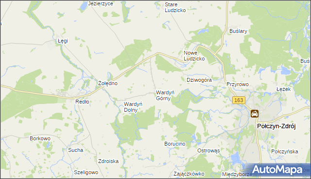 mapa Wardyń Górny, Wardyń Górny na mapie Targeo