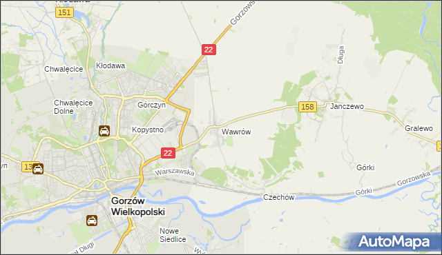 mapa Wawrów, Wawrów na mapie Targeo