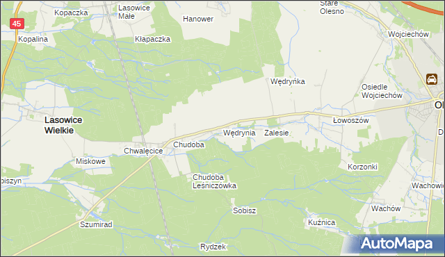 mapa Wędrynia, Wędrynia na mapie Targeo