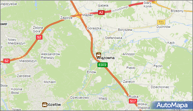 mapa Wiązowna, Wiązowna na mapie Targeo