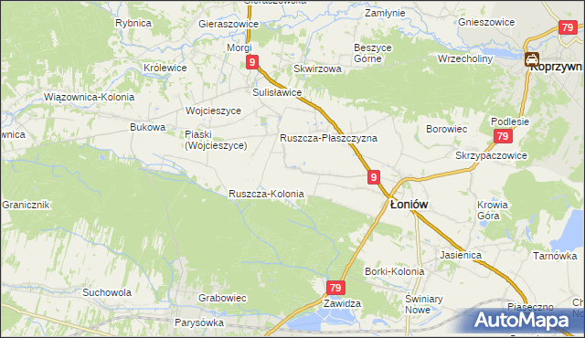 mapa Wnorów, Wnorów na mapie Targeo