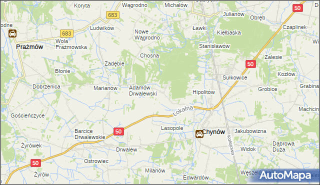mapa Wola Pieczyska, Wola Pieczyska na mapie Targeo