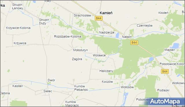 mapa Wolawce, Wolawce na mapie Targeo