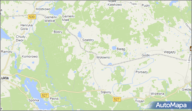 mapa Wołowno, Wołowno na mapie Targeo