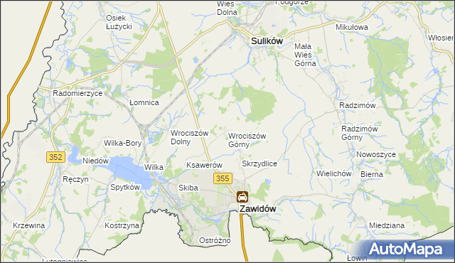 mapa Wrociszów Górny, Wrociszów Górny na mapie Targeo