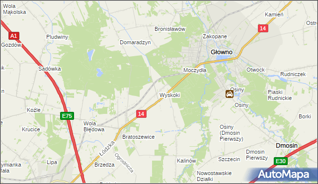 mapa Wyskoki, Wyskoki na mapie Targeo