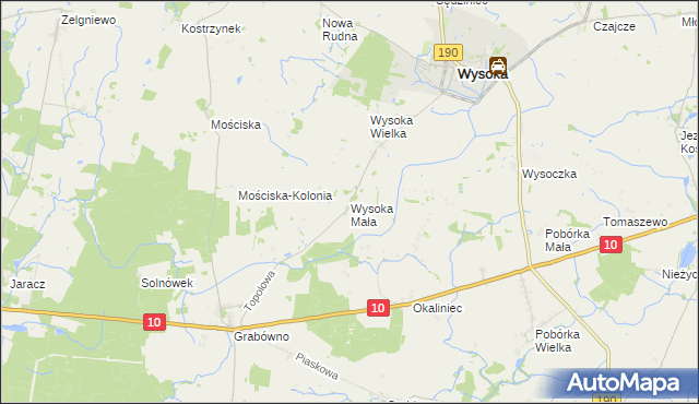 mapa Wysoka Mała gmina Wysoka, Wysoka Mała gmina Wysoka na mapie Targeo