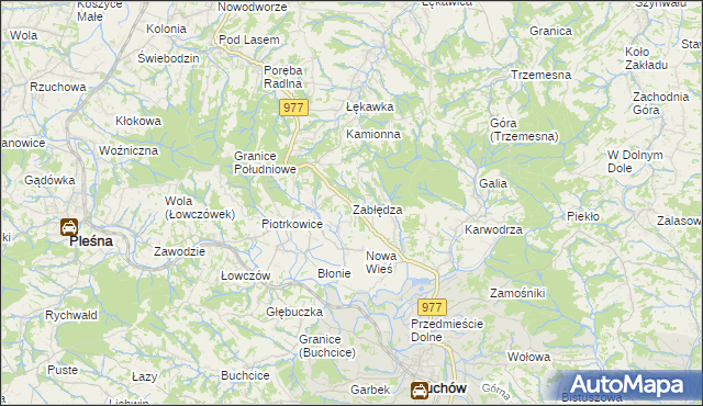 mapa Zabłędza, Zabłędza na mapie Targeo