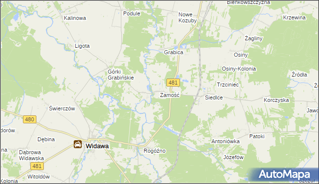mapa Zamość gmina Sędziejowice, Zamość gmina Sędziejowice na mapie Targeo