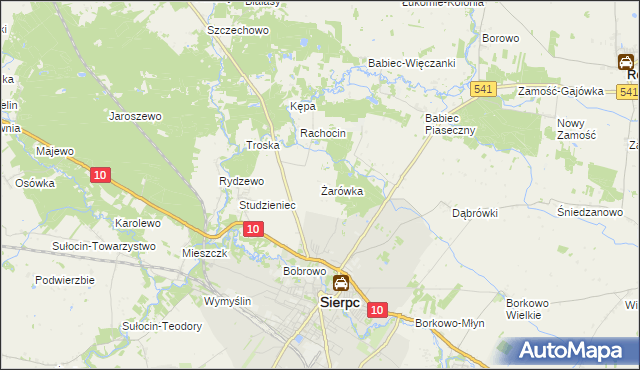 mapa Żarówka gmina Sierpc, Żarówka gmina Sierpc na mapie Targeo