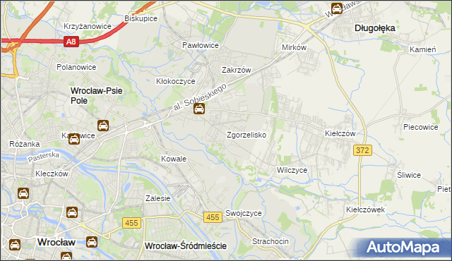 mapa Zgorzelisko, Zgorzelisko na mapie Targeo