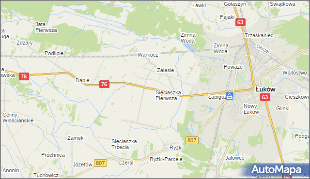 mapa Sięciaszka Pierwsza, Sięciaszka Pierwsza na mapie Targeo